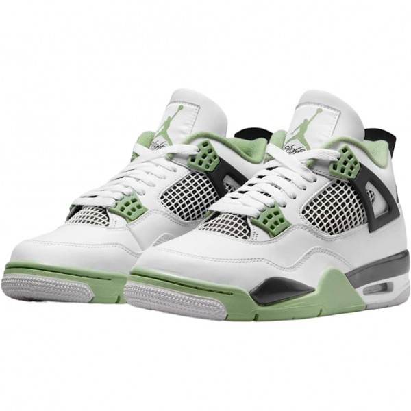 OG Tony Air Jordan 4 Retro White Oil Green Dark Ash White/Seafoam/Dark Ash/Neutral Grey AQ9129-103