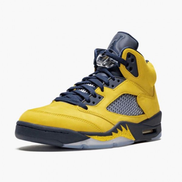 OG Tony Air Jordan 5 Retro Michigan 2019 AmarilloCollege Navy Amarillo/College Navy-Amarillo CQ9541-704