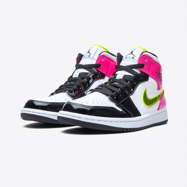 OG Tony Jordan 1 Mid White Black Cyber Pink