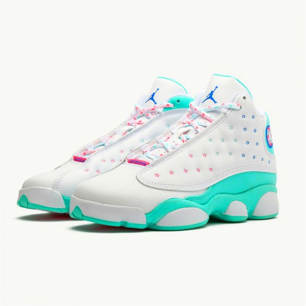 OG Tony Jordan 13 Retro White Soar Green Pink (GS)